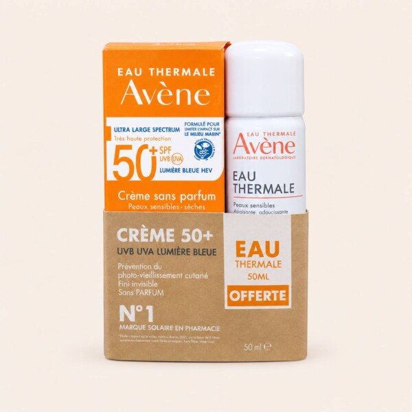 AVÈNE- CRÈME SOLAIRE SPF 50+ SANS PARFUM + EAU THERMALE 50 ML OFFERTE